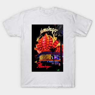 Flamingo Hotel Neon Lights Las Vegas America T-Shirt